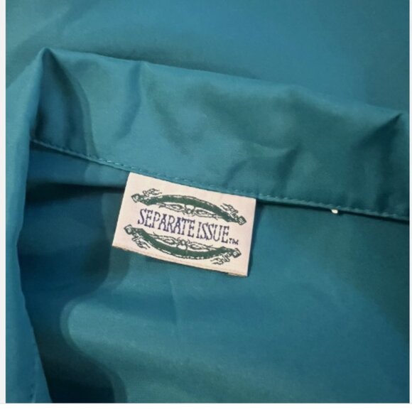 Separate Issue. Size 1X-2X. Teal Poly Long Sleeve. Button Cuff. Pleated. B125 - Picture 6 of 6